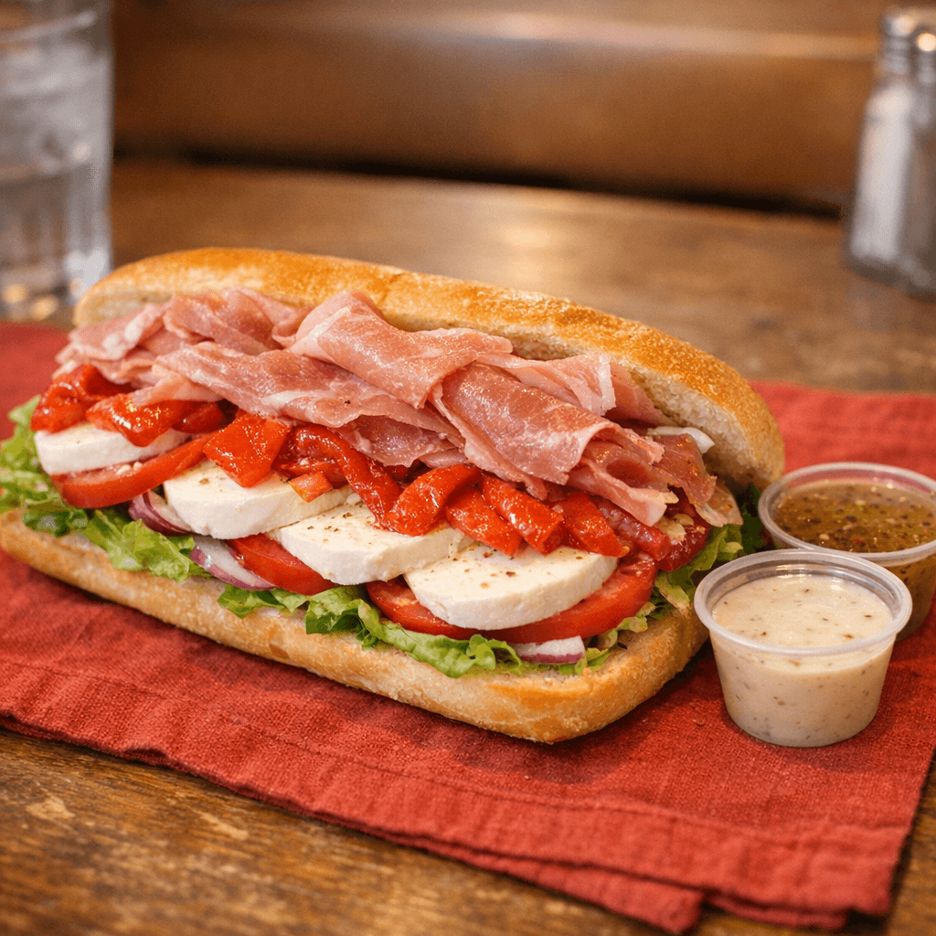 Prosciutto, Mozzarella, and Red Peppers